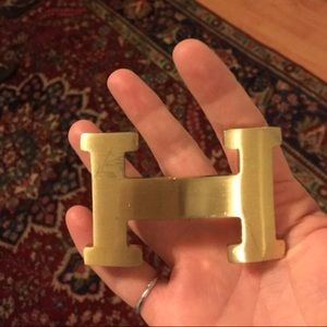 Gold H Belt Buckle